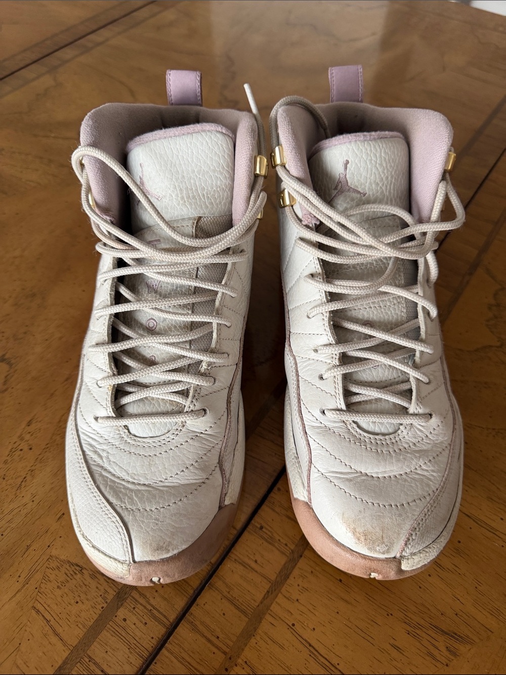 Jordan Women's High-Top Sneakers in Pale Pink and Cream